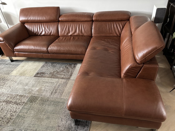 Image 1 of Ecksofa aus Leder in Cognac
