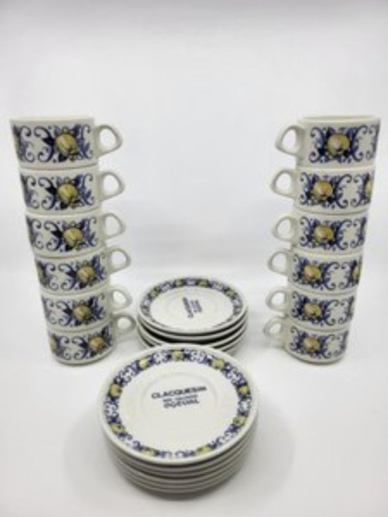 Image 1 of Set di tazze e piattini Villeroy e Boch Cadiz per Clacquesin Francia 1970 Set di 24