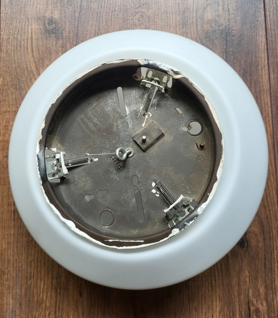 Image 1 of Vintage DKN Leuchte plafonniere large opaline glas wit uit de jaren '60.