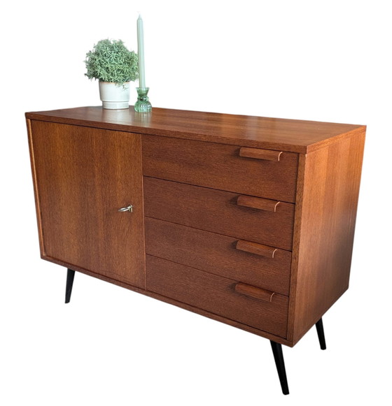 Image 1 of Vintage teakhouten jaren '60 dressoir, kastje 