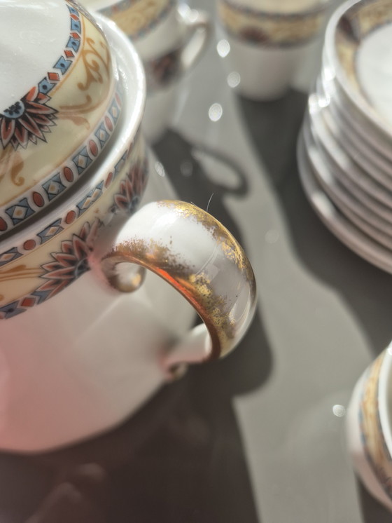 Image 1 of Set da caffè Art Deco Limoges - W.G. & Co - 1930 circa - Design orientalista - 25 pezzi