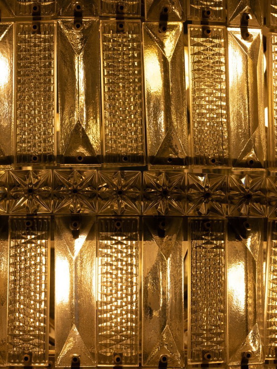 Image 1 of Lámpara de araña de cristal escalonada, década de 1960, Checoslovaquia