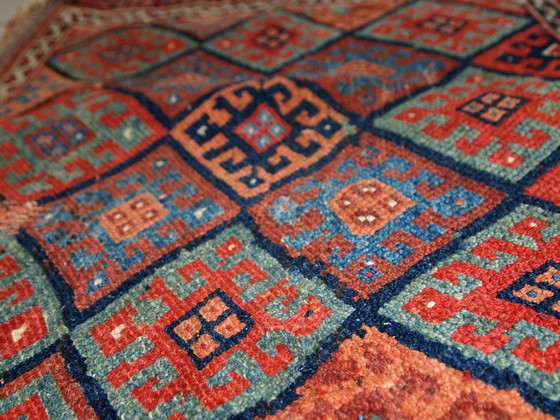 Image 1 of Handmade antique collectible Persian Kurdish bag 1.8' x 2.4' (56cm x 73cm) 1880s - 1C451