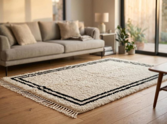 Tappeto bianco e nero fatto a mano, 3x2 m – Tappeti, Wool (photo 3 of 9)