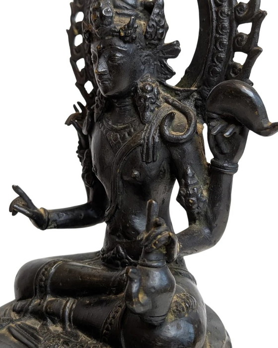 Avalokiteshvara sentado en posición de loto – Bronce tibetano – Esculturas, Bronze (photo 7 of 11)