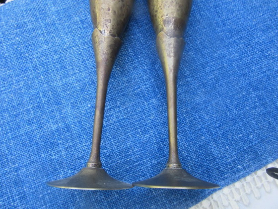 Coppia di vasi/calici/bicchieri in metallo, stile moderno di metà secolo – Oggetti decorativi (photo 6 of 10)