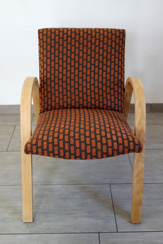 Image 1 of Een paar Bow Wood fauteuils van Steiner, jaren 1950.