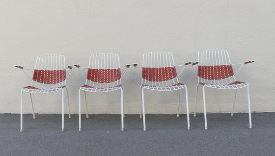4 Garden Chairs with Armrests Metal Stiegler Marbach 1970s WstaEb – Plastic, Vintage (photo 2 of 17)