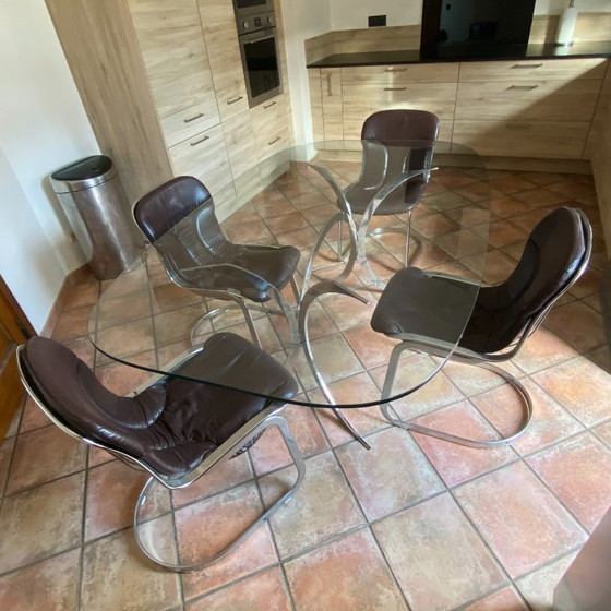 Image 1 of Table Boris Tabacoff pour CHRISTOFLE. 1970. Space age.