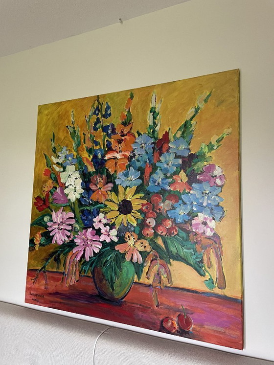 Image 1 of Maya Wildevuur original, on canvas "large colorful bouquet"