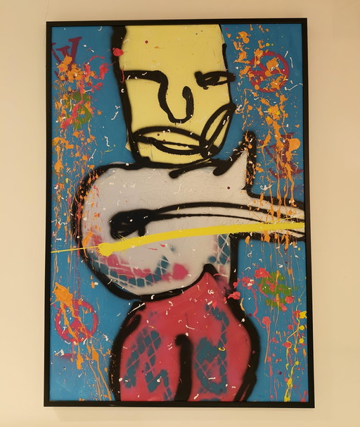 Original Espen Greger Hagen – Guitar Hero – 75 × 110 cm – Mit Zertifikat – schilderijen tekeningen, Other