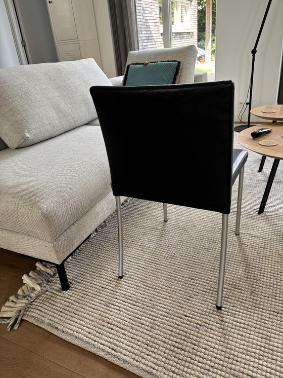 Image 1 of 6x Walter Knoll Jason Lite 1700 nero leer stoelen