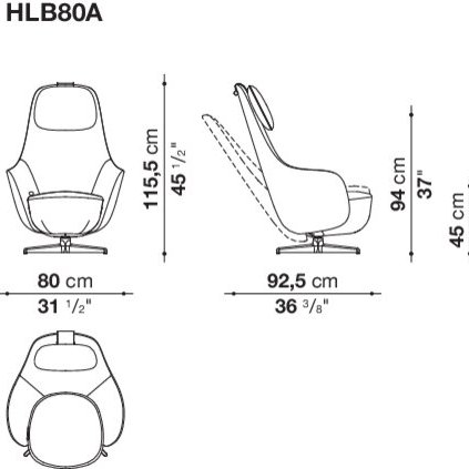 Image 1 of B&B Italia Harbor Laidback relax armchair with ottoman