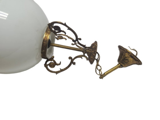 Vintage Pending Lamp, Poland, 1960s – Pendant lamps, Glass, Metal (photo 8 of 10)