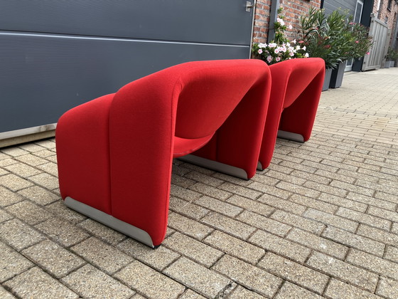 Image 1 of 2x sedie Artifort Groovy F598 M in tessuto originale, in ottime condizioni!