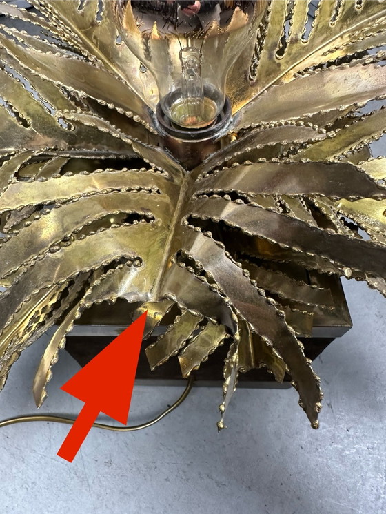 Image 1 of Vintage messing palm tafellamp - Maison Jansen