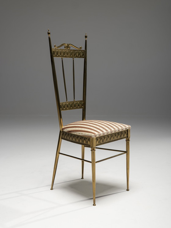 Image 1 of Silla auxiliar de latón Chiavari, Italia, década de 1960