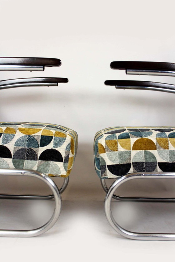 Image 1 of Restored Bauhaus Tubular Armchairs attributed to W. H. Gispen for Mücke Melder, 1930s, Set of 2