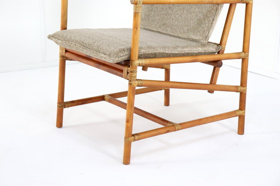 Image 1 of Set Of 4 Safari Bamboo Chairs + Table 'Geleen' Vintage