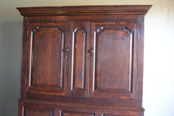 Image 1 of Antique oak wood cabinet, closet.