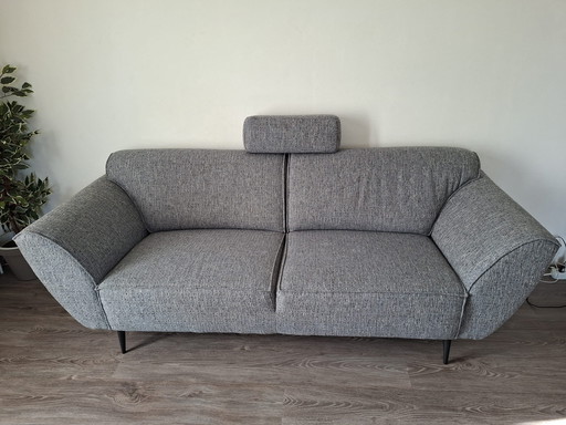 Bank montel design- moderne grijze  bank+ hocker 