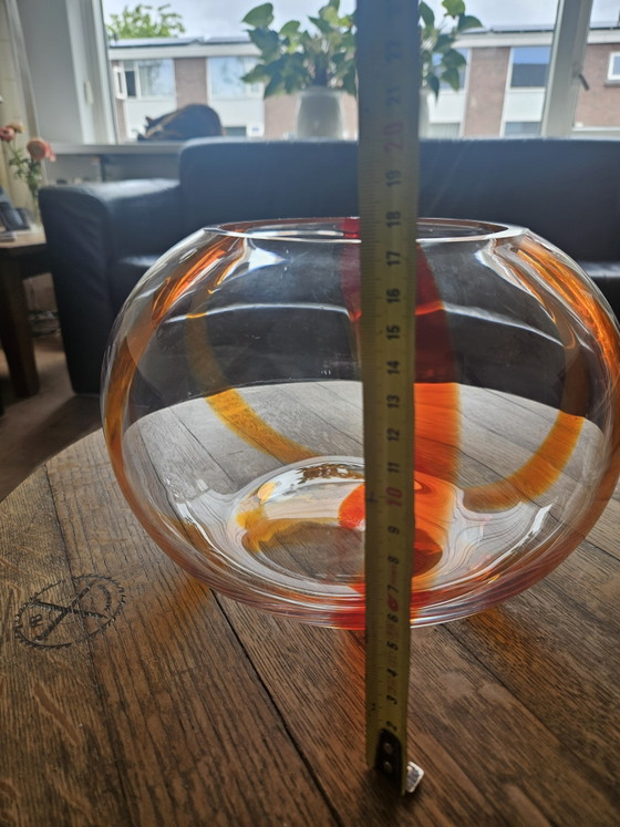 Image 1 of LSA International glazen vaas • Oranje/Rood • Handgeblazen