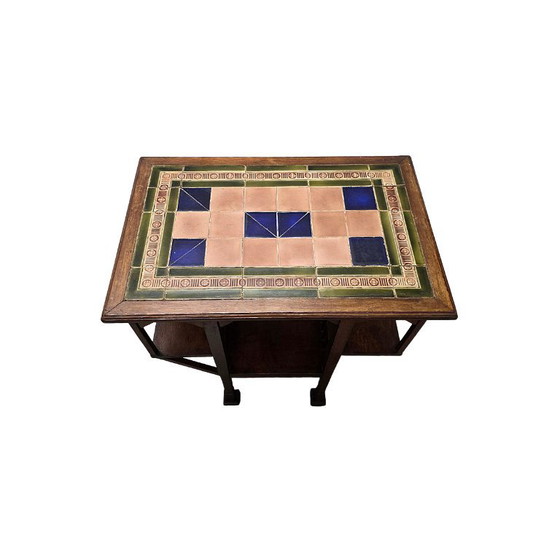 Arts and Craft side table with tiles, from around 1900 – Wood (photo 3 of 7)