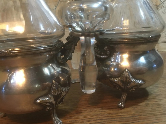 Set olio e aceto in argento e cristallo – Accessori da tavola, Crystal, Silver, Vintage (photo 4 of 11)