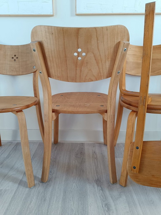 Image 1 of 4 sedie da pranzo in legno curvato scandinave