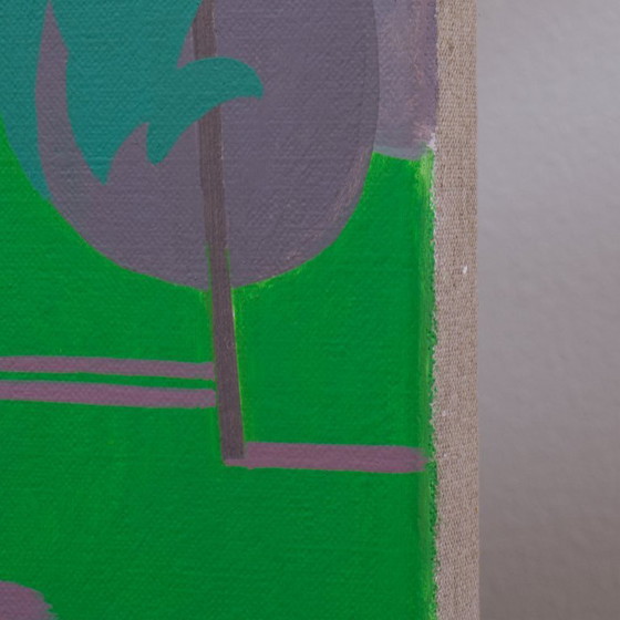 Image 1 of Landscape painting, figure eight, unique, hand-painted piece, approx. 91 x 70 cm