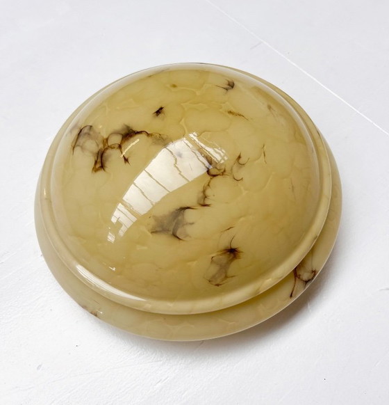 Image 1 of Lampe bol Art Déco à motif marbré des années 1930