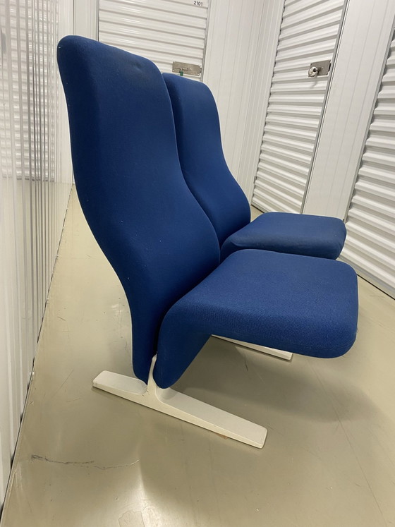 Set di 2 sedie Artifort Concorde originali di Pierre Paulin, Sedie e poltrone, Metallo, Tessile, Blu (foto 2 di 5)