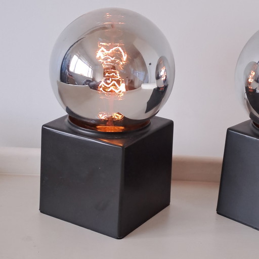Set of vintage philips cube wall or table lamps