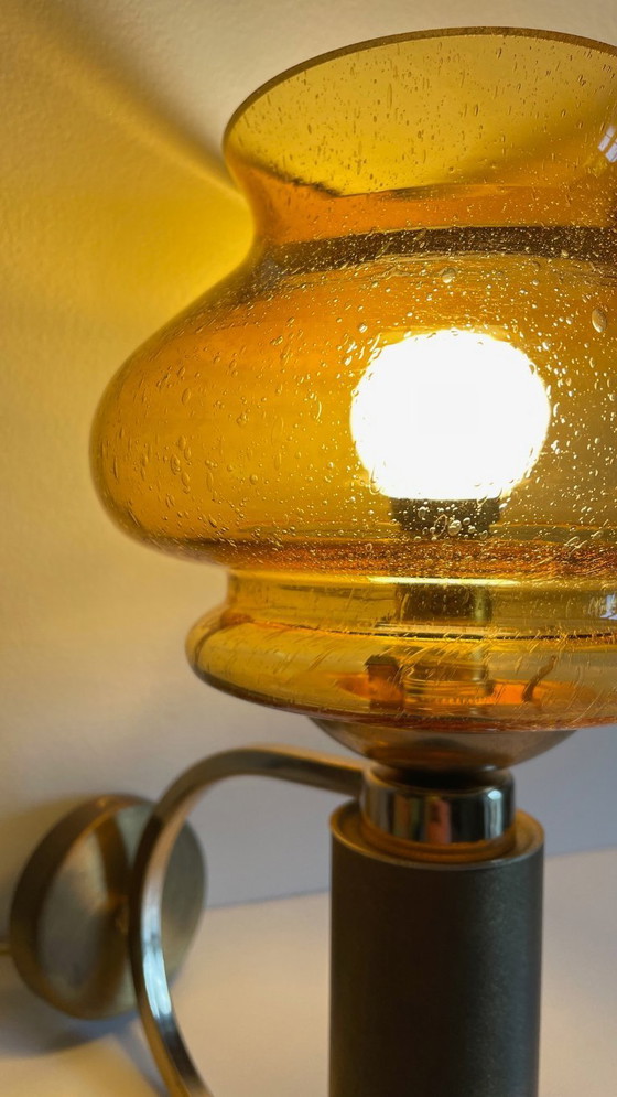 Image 1 of APPLIQUE LAITON Verre Bullé VINTAGE