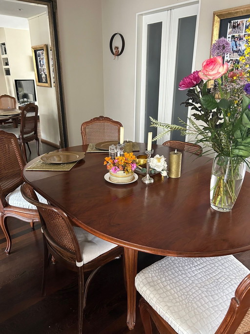 Mooie antieke uitschuifbare eettafel avec 4 étages