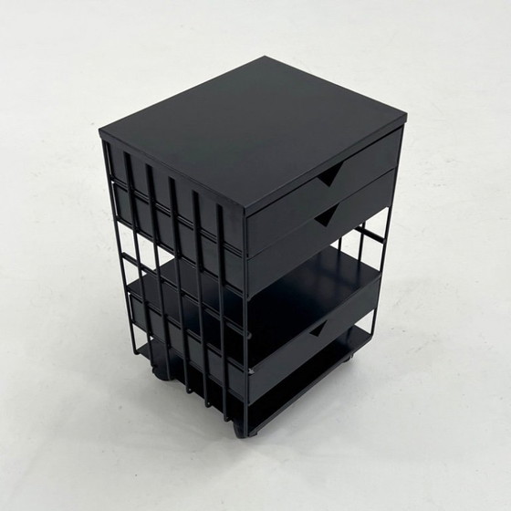 Image 1 of Wire Chest of 3 Drawers on Wheels by Bruna Rapisarda for Robots, 1980s