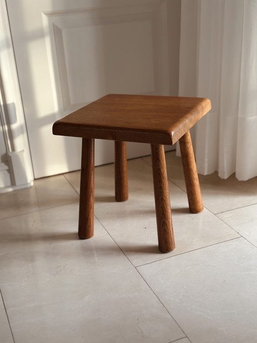 Brutalist stool oak Furniture Factory Oisterwijk