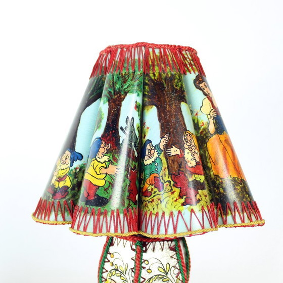 Rare Mid Century Snow White And Seven Dwarfs Children’s Table Lamp, 1950s – Other, Plastic (photo 9 of 14)
