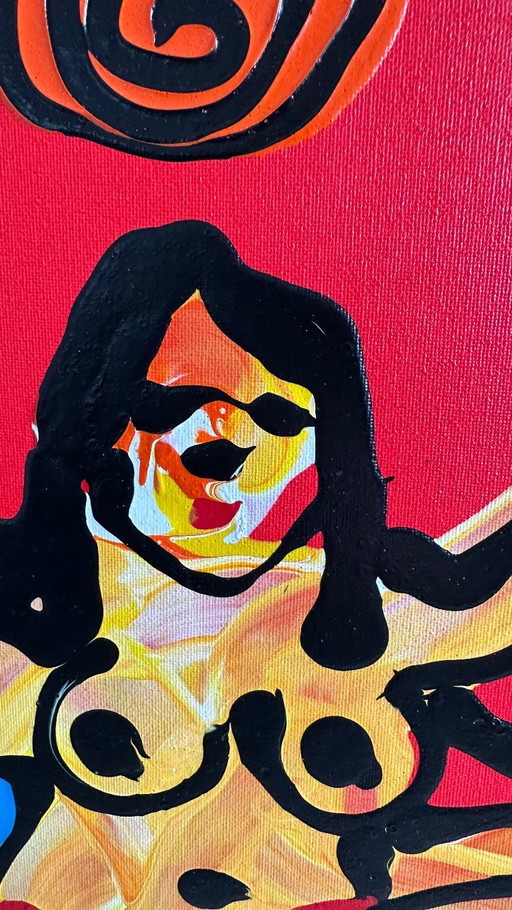 Canvas olieverf kunstwerk van Jacob Kanbier 60x80cm