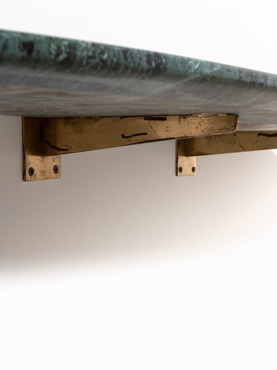 Guatemala Green Marble Console, 1960s – Brass (photo 10 of 12)