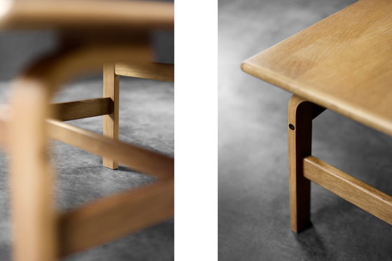 Image 1 of Vintage Mid-Century Scandinavian Modern Low Brown Oak Coffee Table by Karl-Erik Ekselius for JOC Vetlanda, 1960s