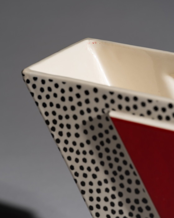 Image 1 of Ambrogio Pozzi Vaso postmoderno Arte Ceramica Romana 1987 Memphis Era Museal