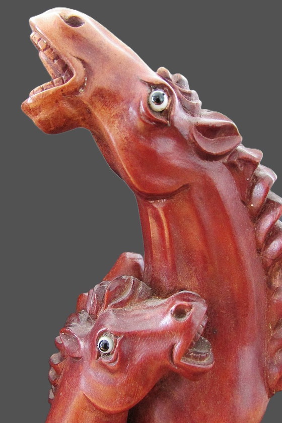 Image 1 of Skulptur, „Acht Pferde von Mu Wang“