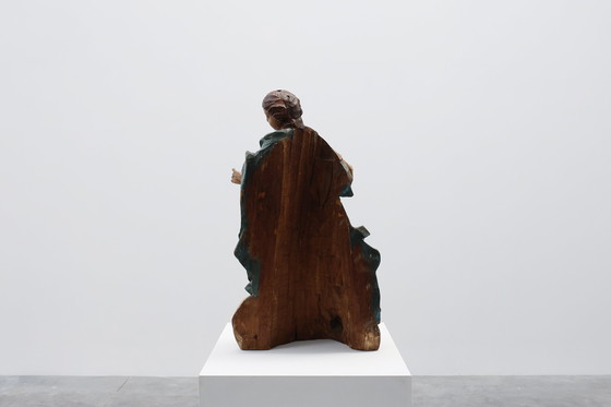 Image 1 of Statua religiosa francese del XVIII secolo raffigurante la Vergine Maria su una nuvola