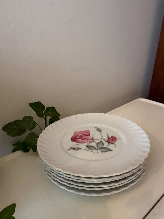 Set of 6 porcelain pastry plates, Crockery, Pink (photo 2 of 6)