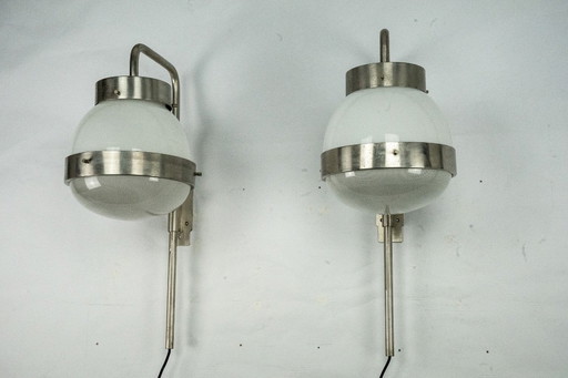 Pair of Delta wall lamps by Sergio Mazza for Artemide. Italy 1960s