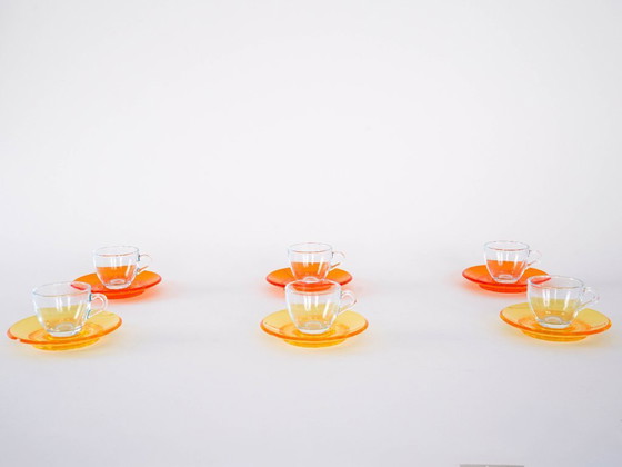 Image 1 of Set of glass cups, Italian design, 1970s, manufactured by Fratelli Guzzini