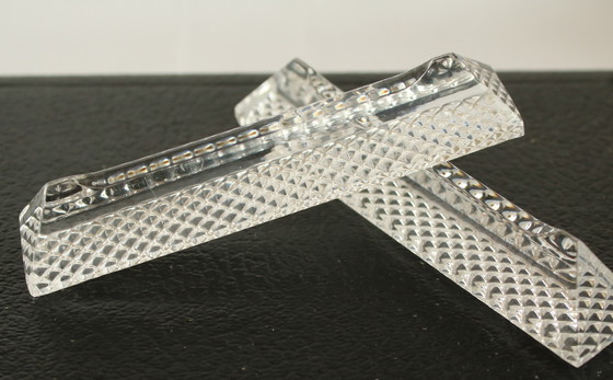 Image 1 of 6 assiettes à couteau en cristal avec boîte cadeau d'origine