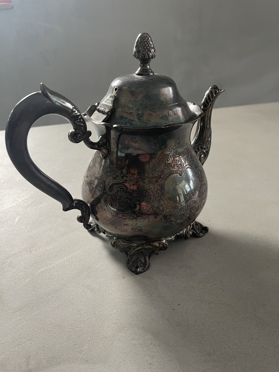 Image 1 of Verzilverde koffie-thee set  3 delig. 