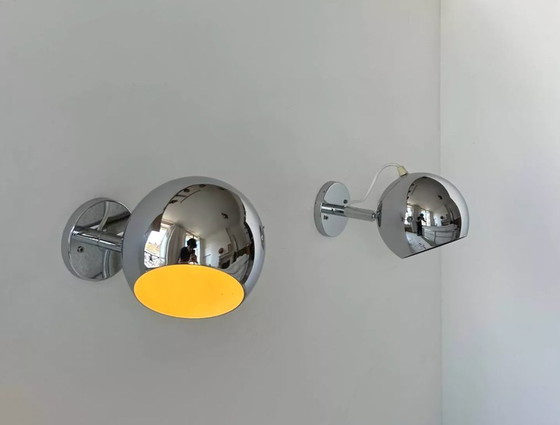 Image 1 of Coppia di applique vintage in cromo, regolabili, Francia 1960